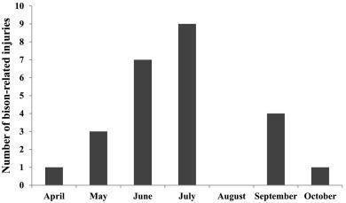 Injuries by month
